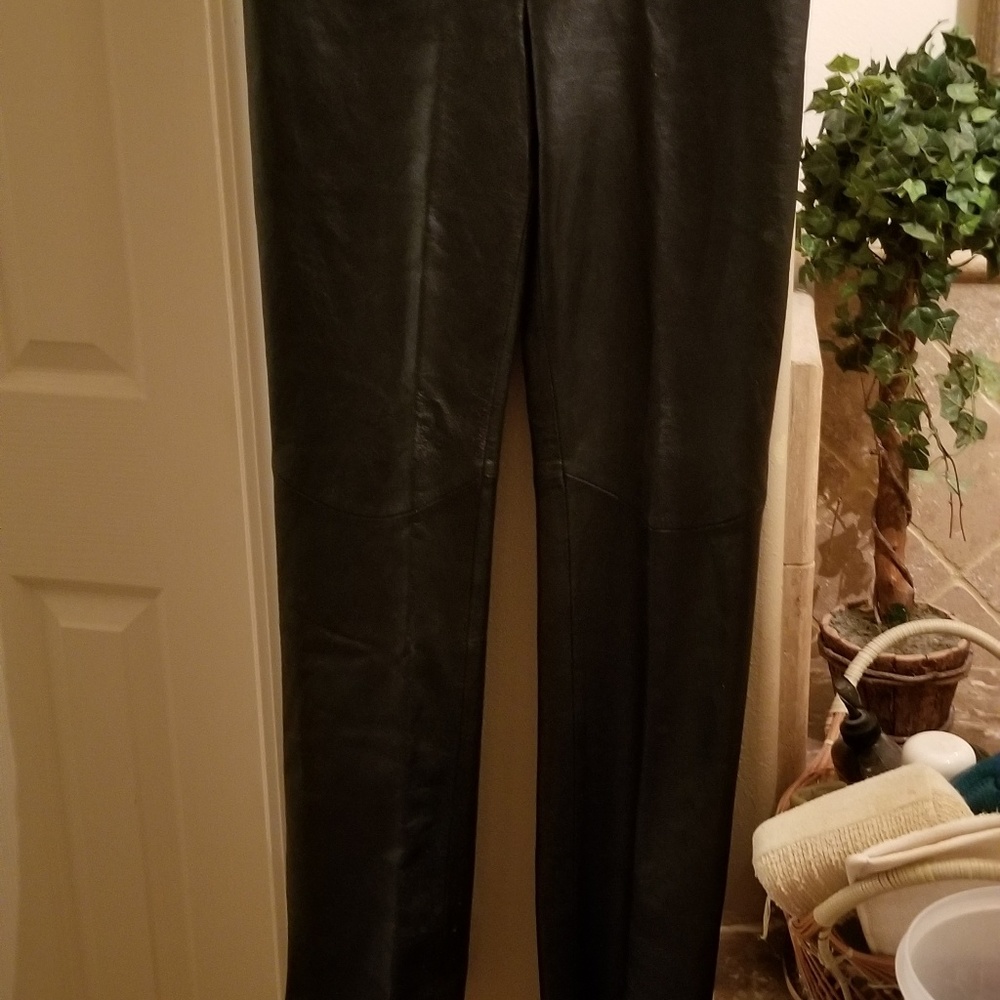 Black leather pants